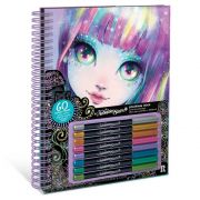 Книга за оцветяване с черни страници и металик флумастери, Изадора