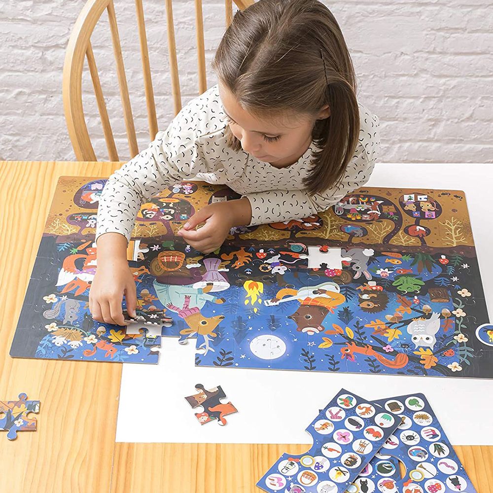 Пъзел-игра за наблюдателност, Опознай живота в гората, 104 елемента