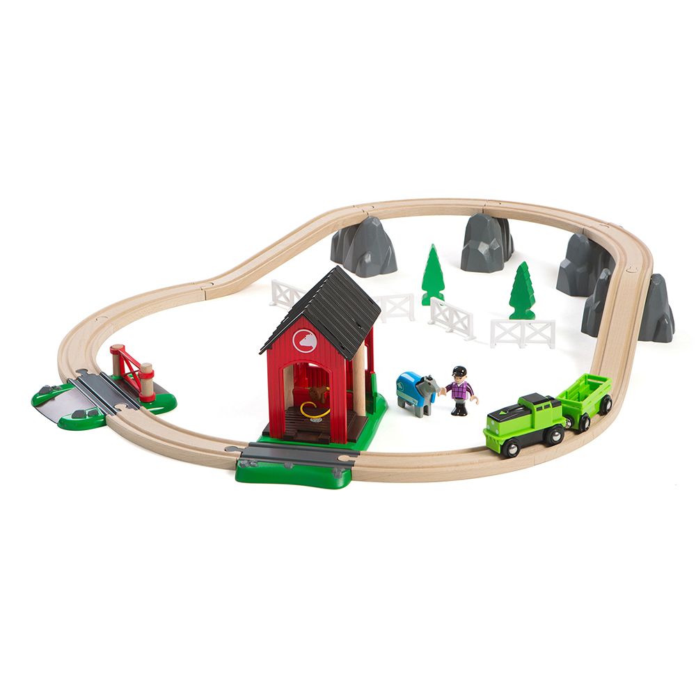 BRIO, Влакче с релси и конюшна