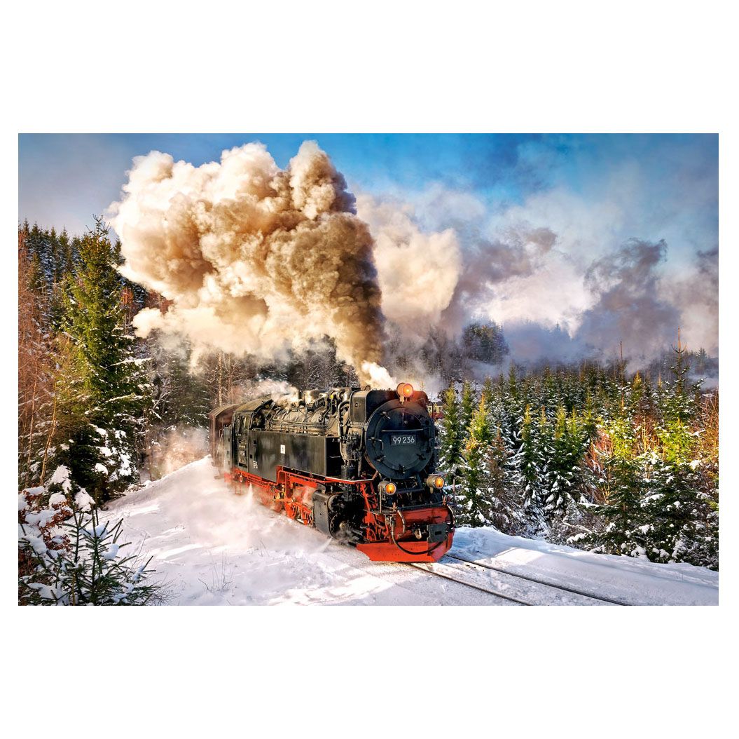 Влак с парен локомотив, пъзел 1000 части