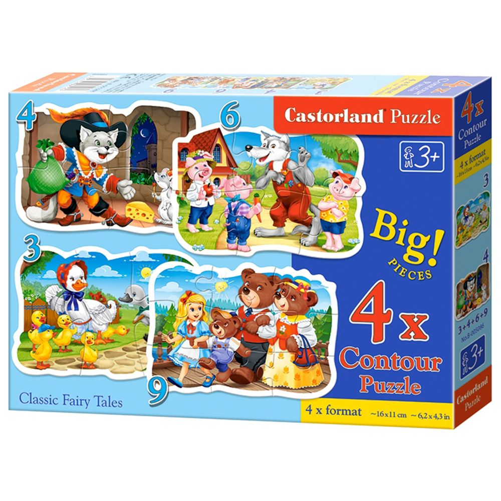 Castorland, Класически приказки, пъзел с 3, 4, 6 и 9 елемента