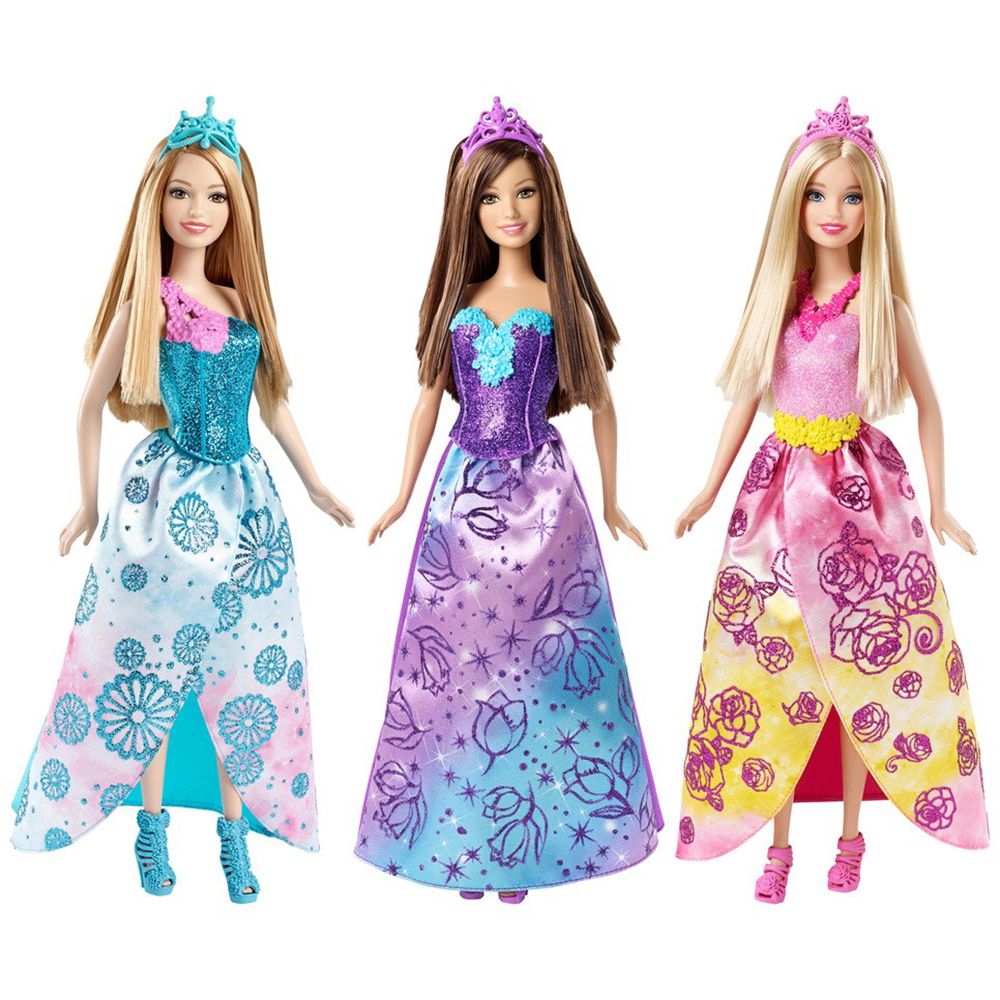 Barbie CFF24 Mix & Match, Кукла Барби Модни принцеси, Принцеса със синя коронка