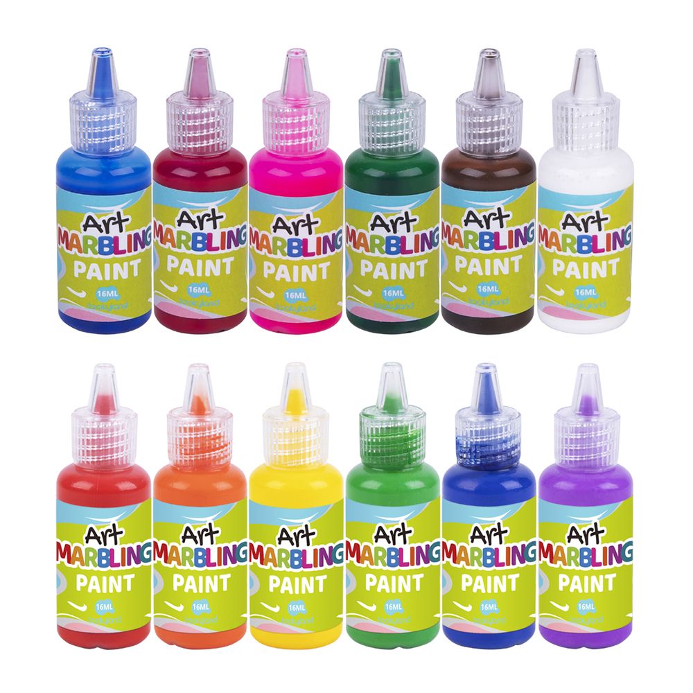 Комплект за рисуване, Мраморни картини, с 12 боички