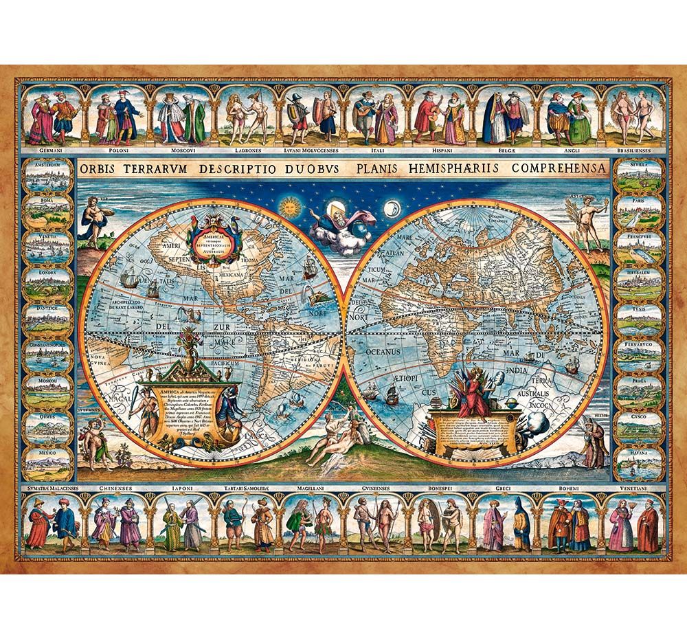 Карта на света, пъзел 2000 части