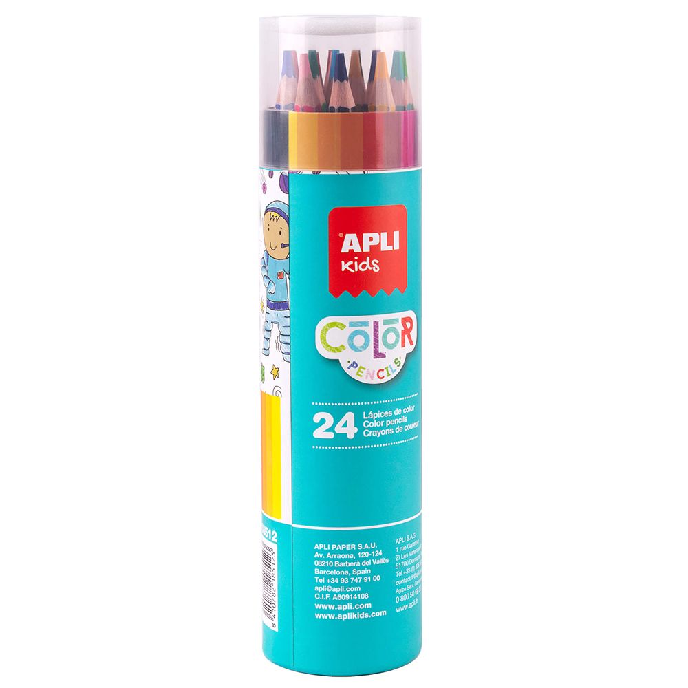Apli kids, Комплект цветни моливи в кутия,  24 цвята