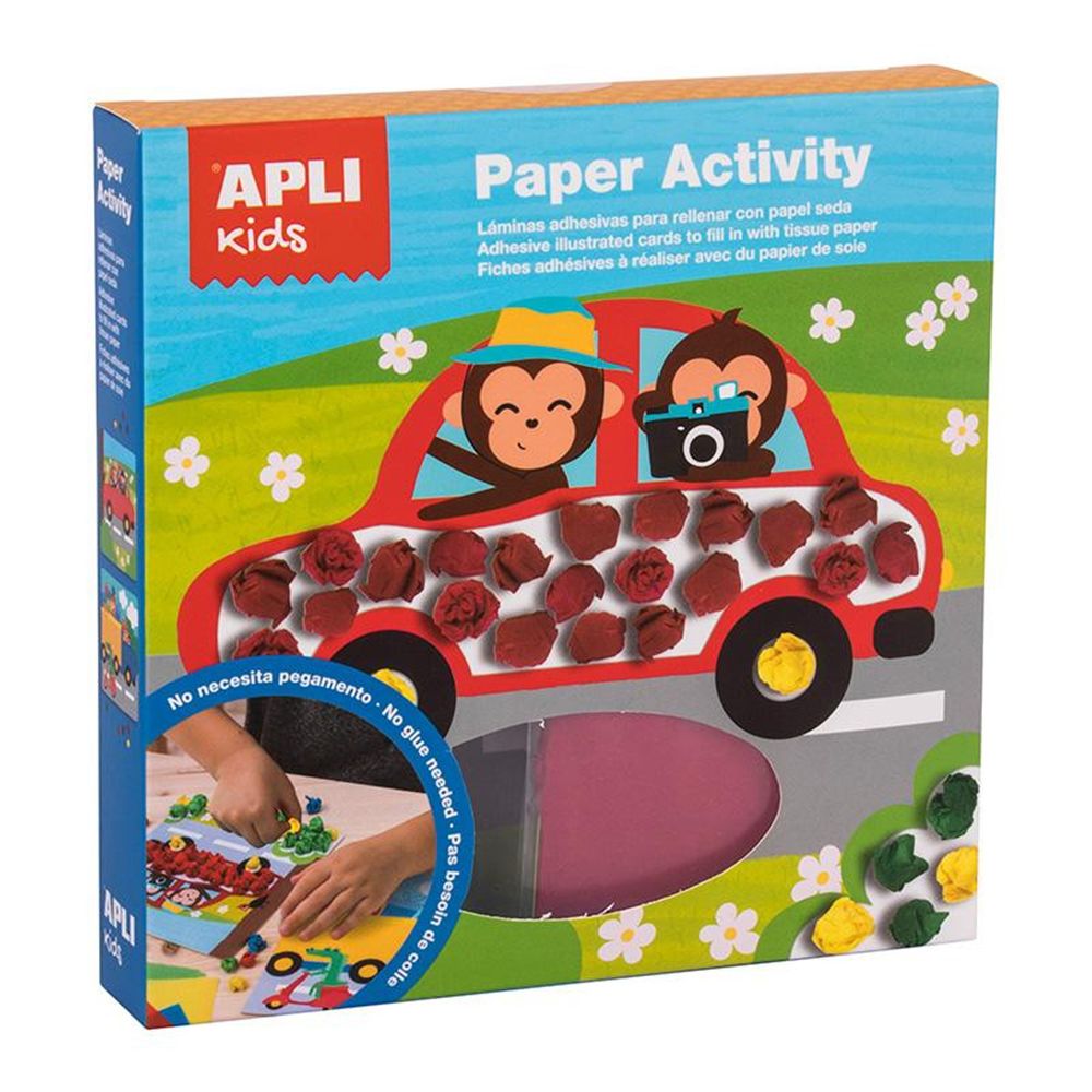 Apli kids, Комплект за апликации с цветна хартия тишу, Превозни средства