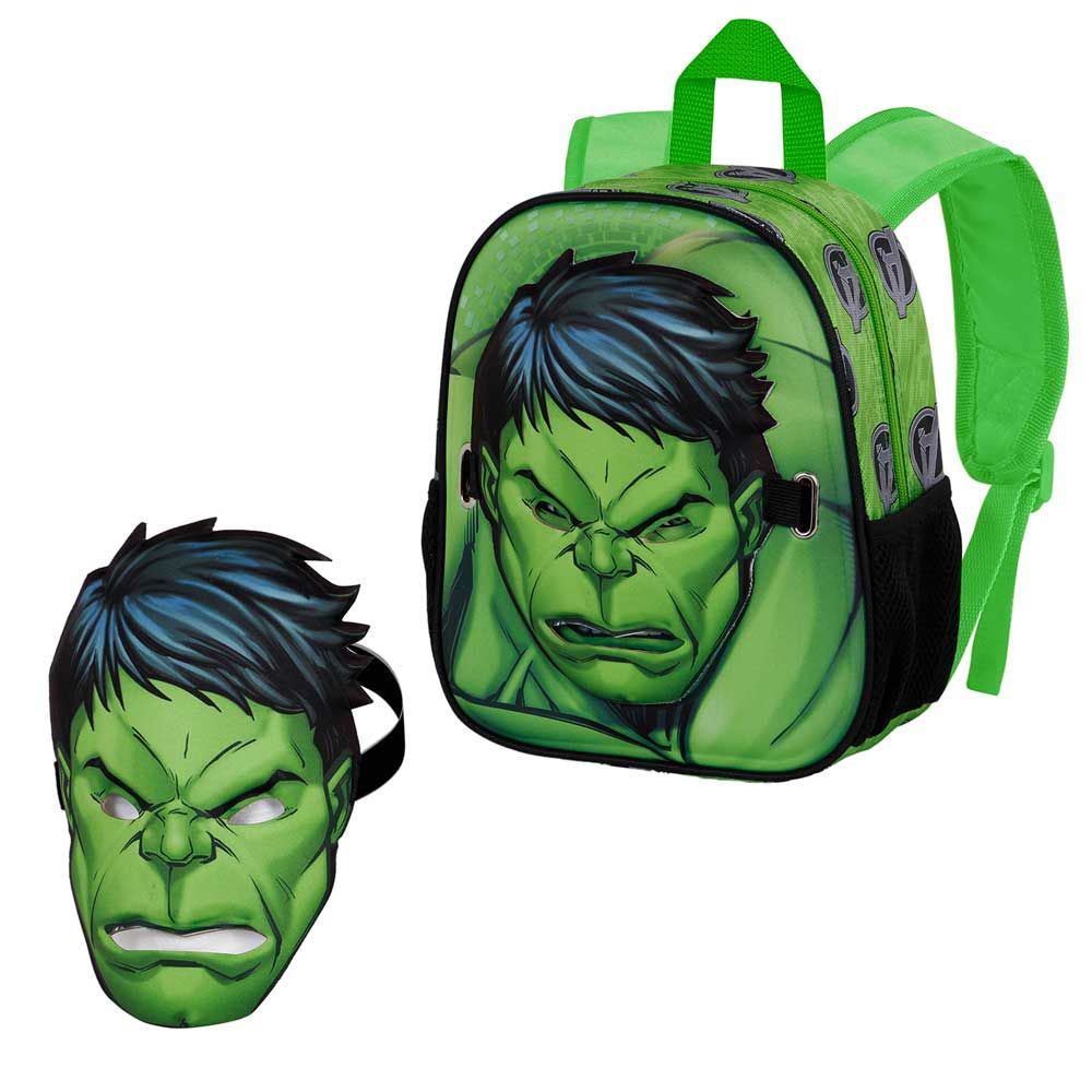 Mask Backpack, 3D детска раница с маска, Хълк, Karactermania