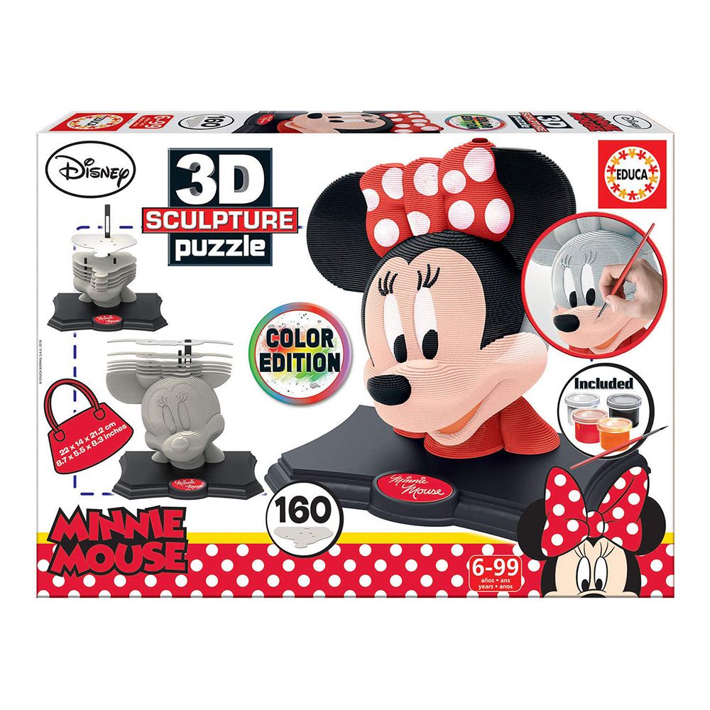 Educa, Мини Маус, 3D пъзел за оцветяване, 160 части