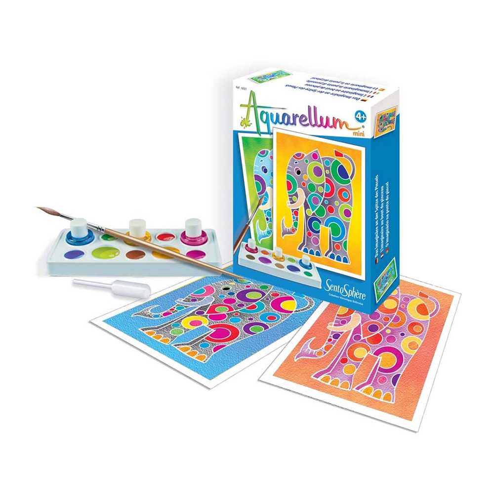 Aquarellum mini, Комплект за рисуване с акварелни бои, Слончета