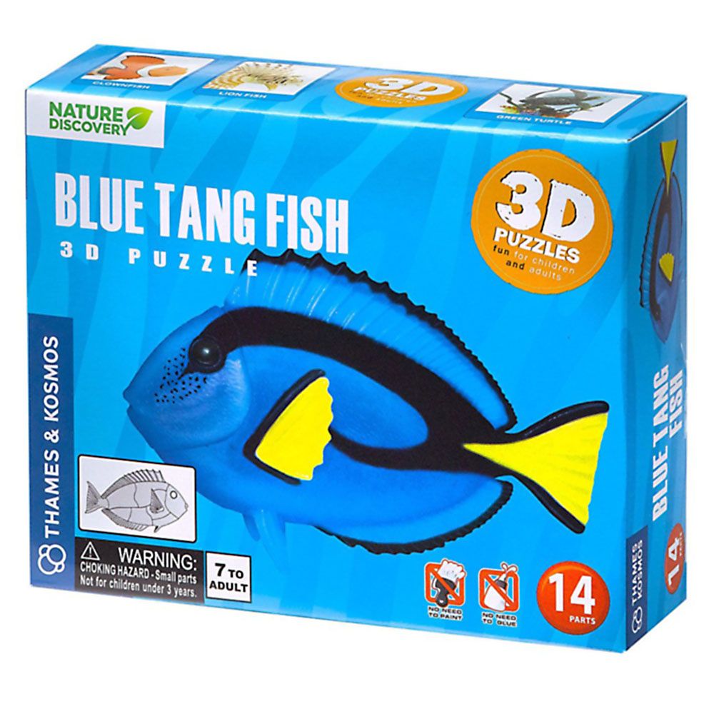 3D пъзел, Риба, Син танг, 14 части