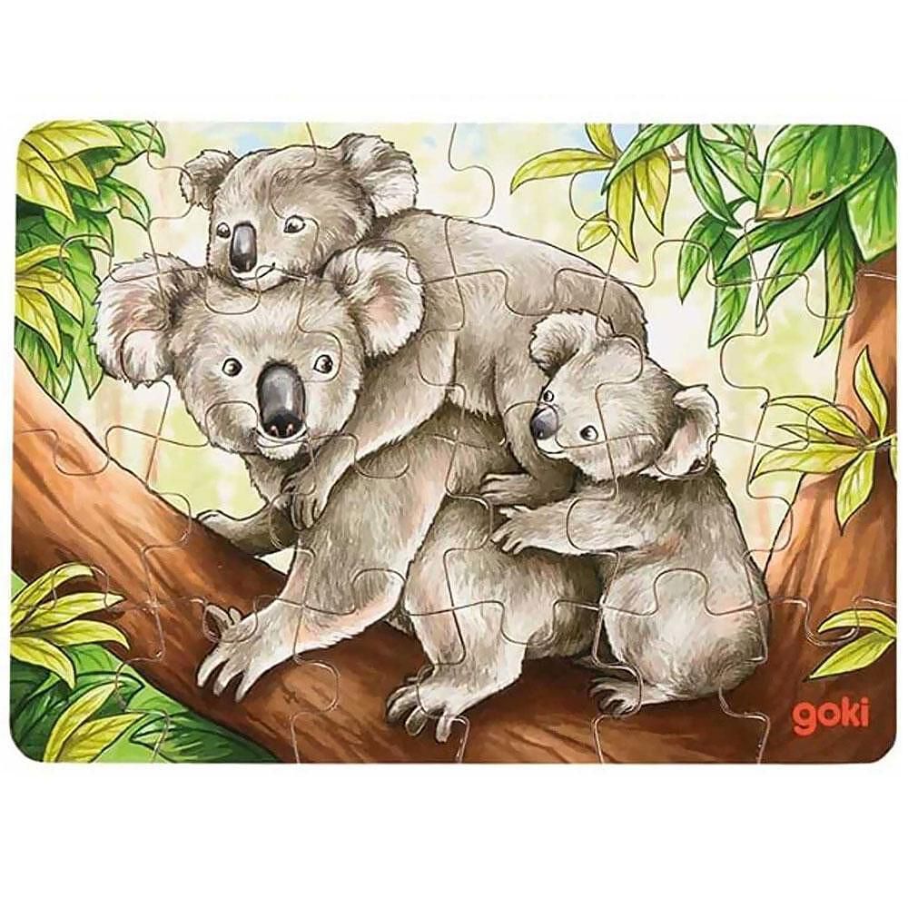 Мини дървен пъзел, Животните от джунглата, 24 части, асортимент