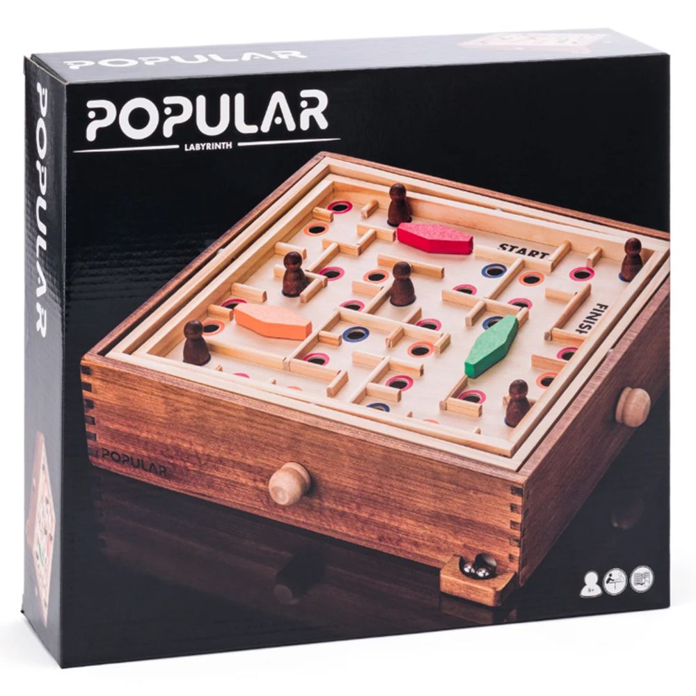 Дървен голям лабиринт с топче