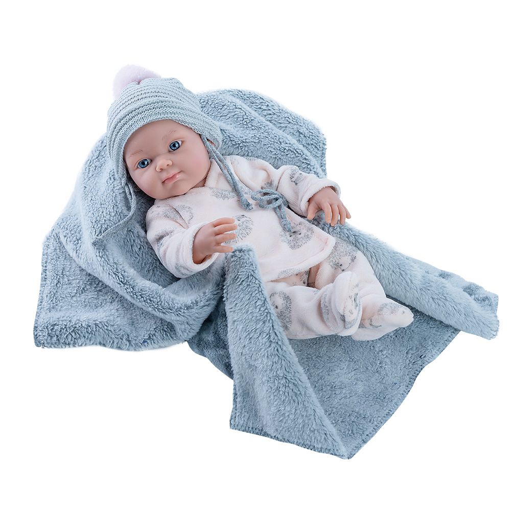 Mini Pikolines, Кукла-бебе, със сиво одеялце , 32 см, Paola Reina