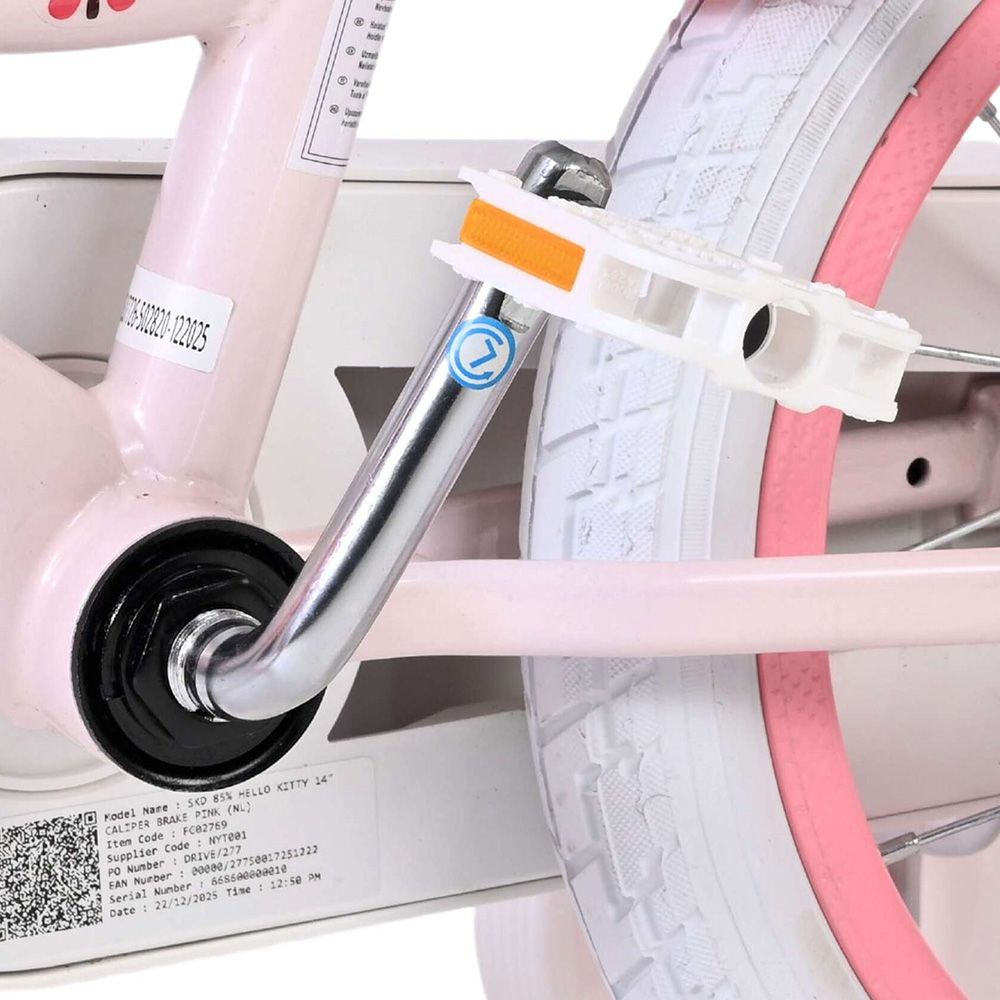 Детски велосипед с помощни колела, Hello Kitty, 14 инча, Момичета