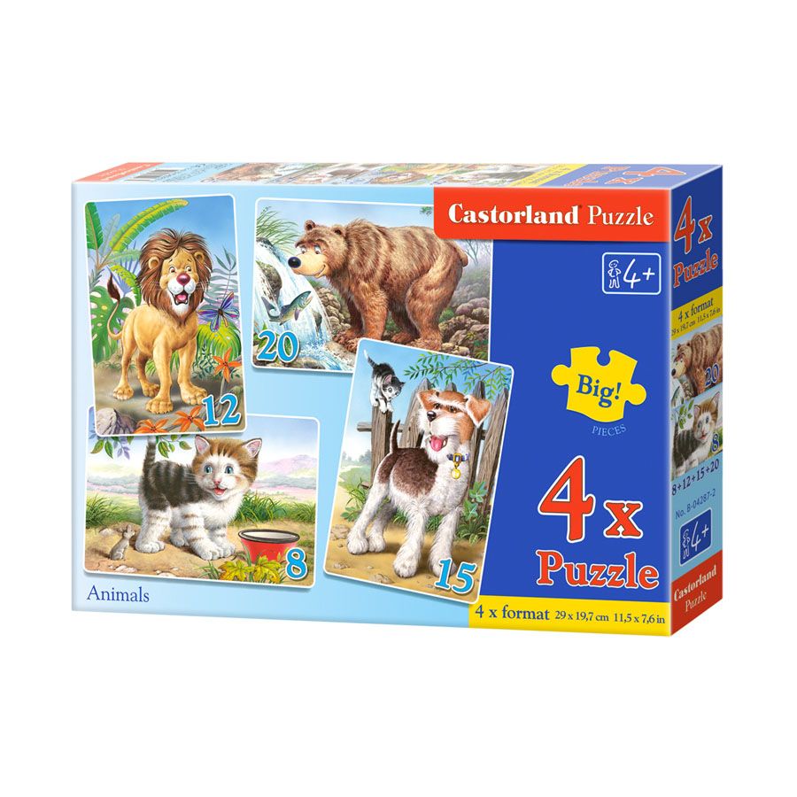 Castorland, Животни, пъзел с 8, 12, 15 и 20 чаcти