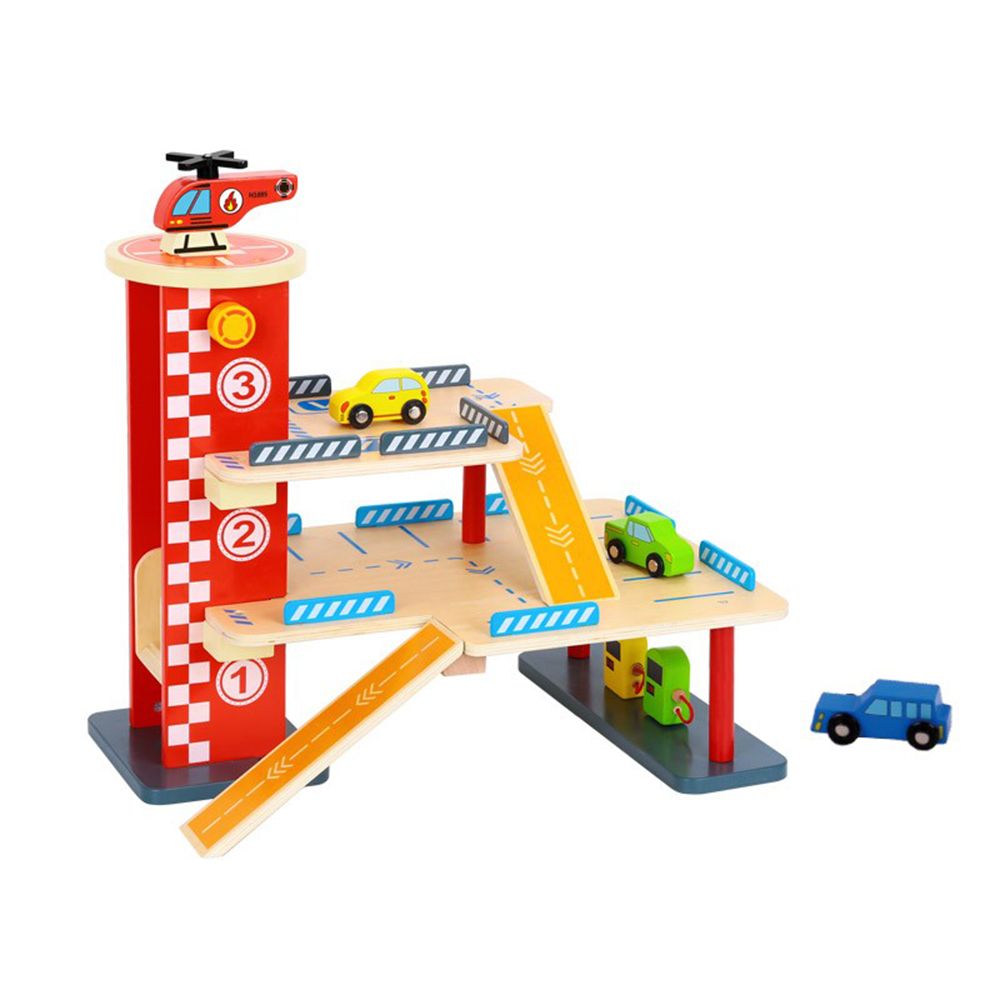 TookyToy, Дървен паркинг с колички и хеликоптер