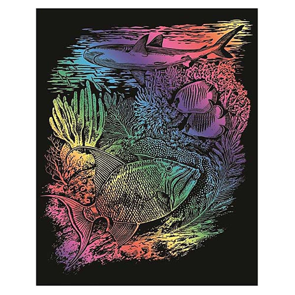 Sequin art, Гравиране на цветна основа, Морско дъно