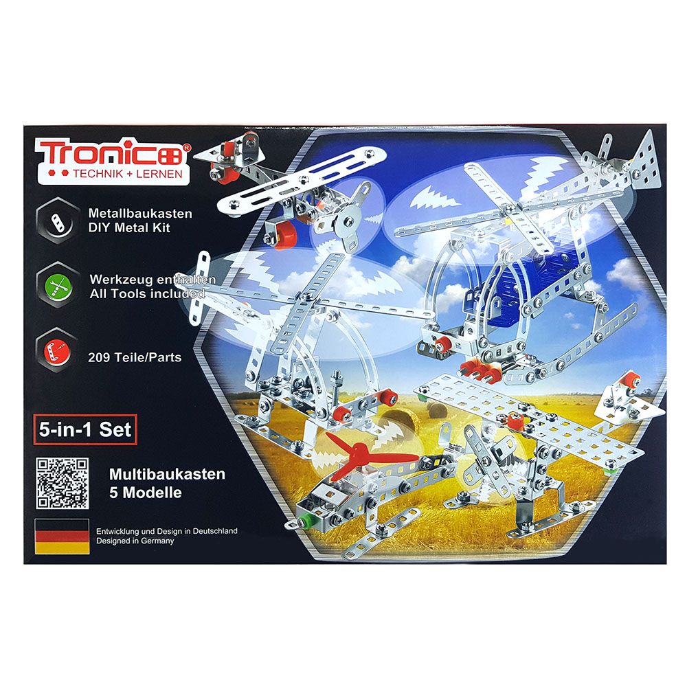 Silver Serie, Метален конструктор, Летателни машини, 5 в 1, Tronico