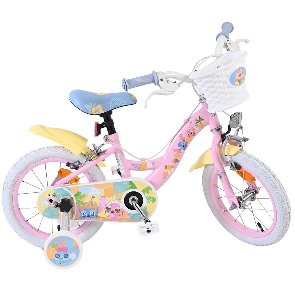 Детски велосипед с помощни колела, Disney Stitch, 14 инча, Момичета