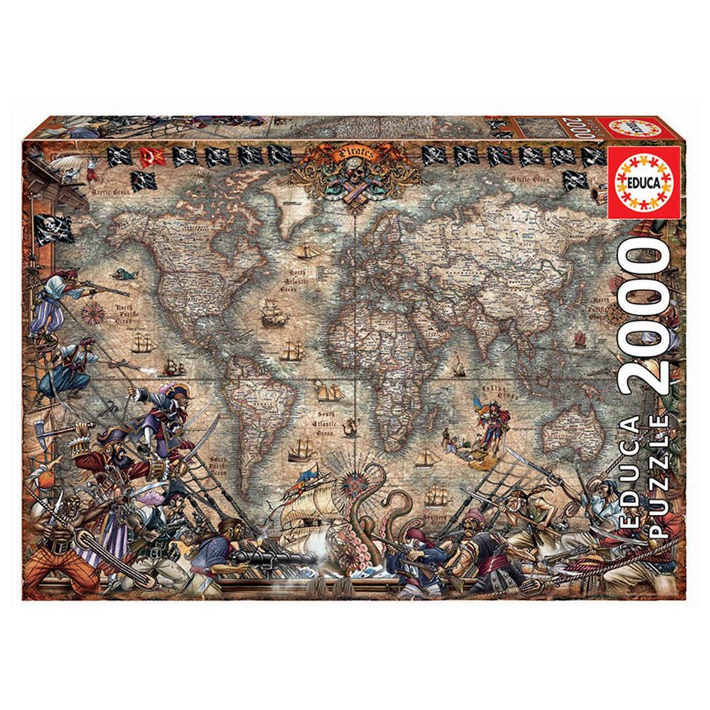 Educa, Пиратска карта на света, пъзел 2000 части