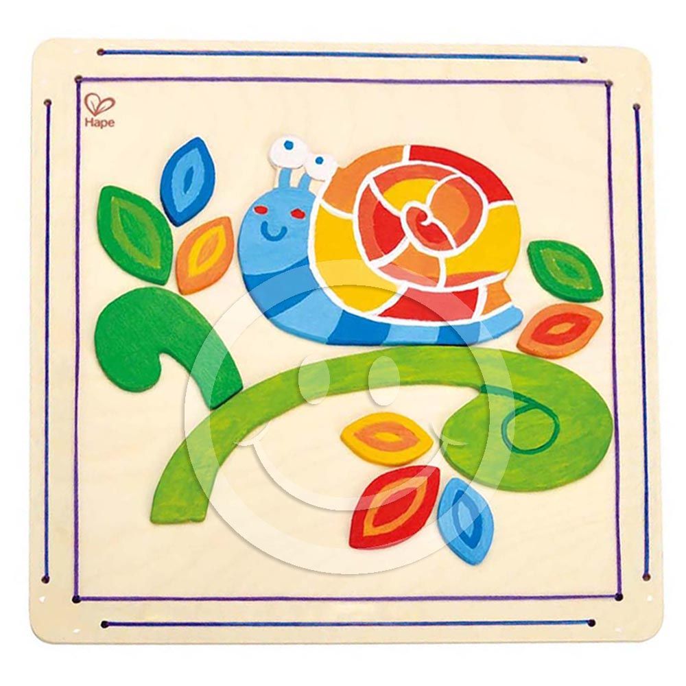 Hape, Дървен комплект, Оцвети и играй, Щастливият охлюв