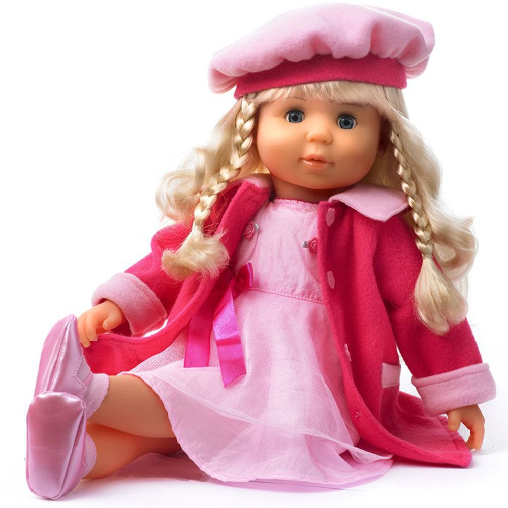 Говореща на български кукла, Мария, с цикламено палто