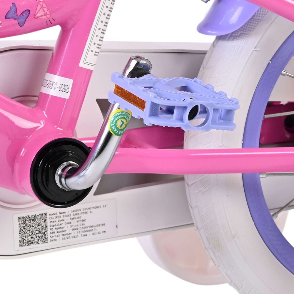 Детски велосипед с помощни колела, Мини Маус,12 инча