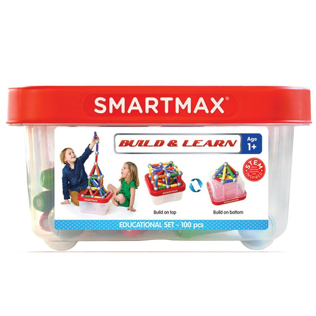SmartMax, Магнитен конструктор, Научи се да строиш, 100 части, Smartgames