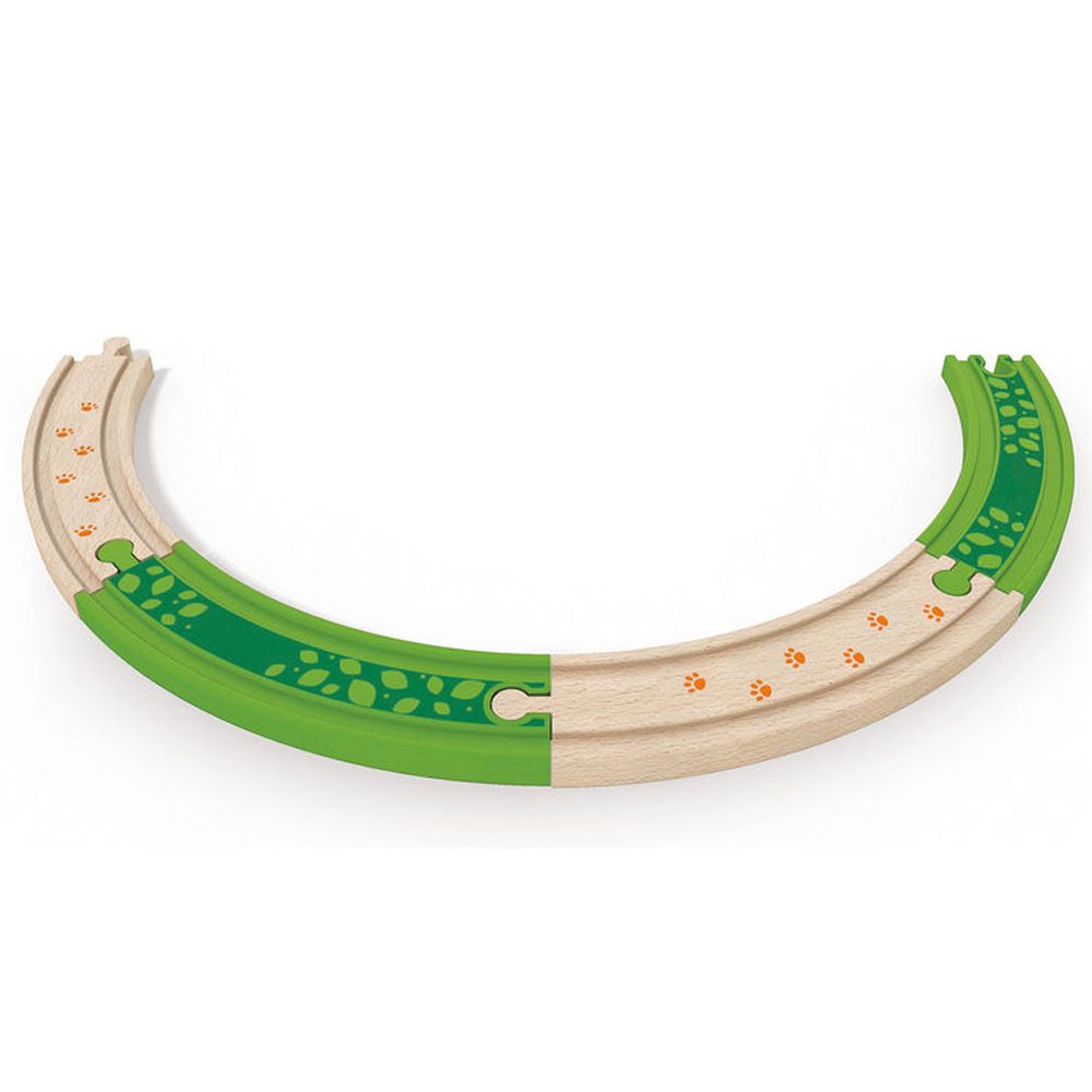 Hape, Комплект дървени релси, Джунгла