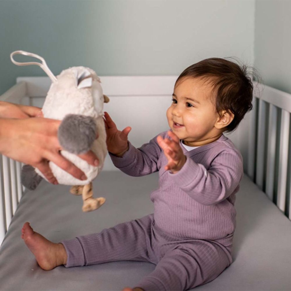 Бухалчето Оли Делукс с БЯЛ ШУМ, бебешка играчка за сън