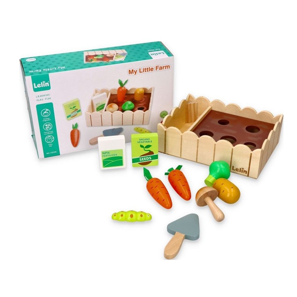 Lelin Toys, Дървени зеленчуци за засаждане, Моята зеленчукова градина
