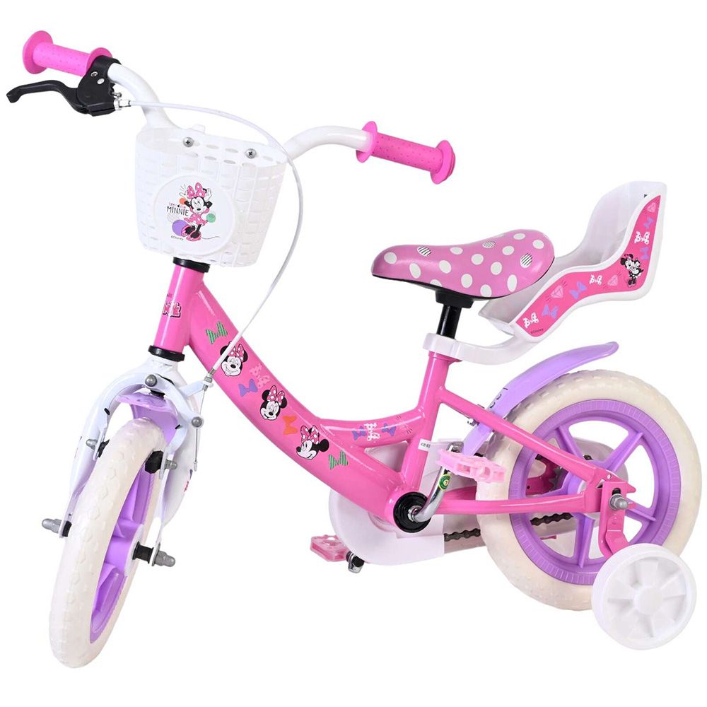 Детски велосипед с помощни колела, Disney Minnie, 12 инча