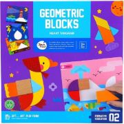 Танграм сърце - задачи с цветни геометрични дървени фигури