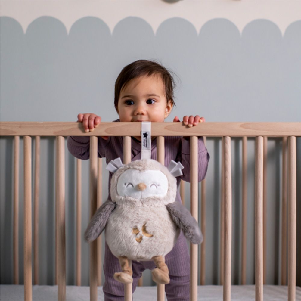 Бухалчето Оли Делукс с БЯЛ ШУМ, бебешка играчка за сън