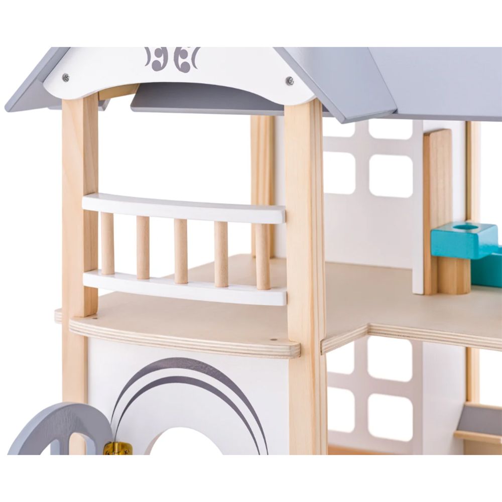 Дървена къща за кукли, с обзавеждане, Изабел