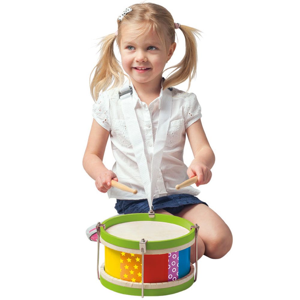 Дървен детски барабан, с регулируем звук