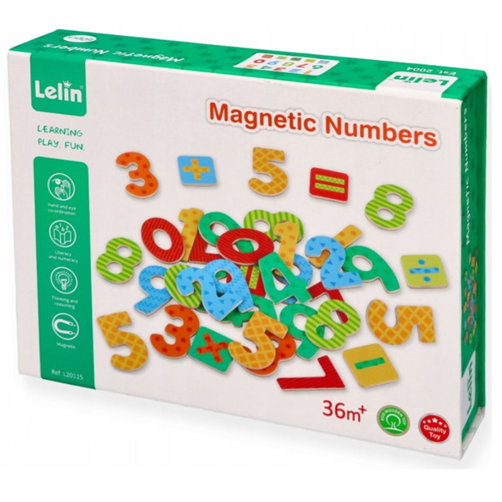 Дървени магнити, Цифри и знаци