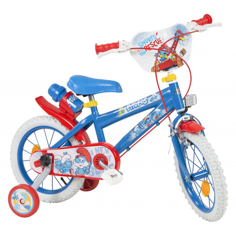 Toimsa, Детски велосипед Smurfs, с помощни колела, 14 инча