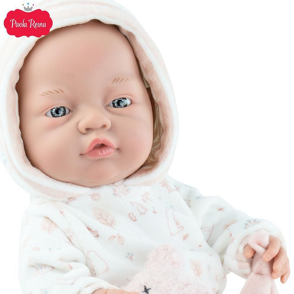 Кукла бебе Бебита, със суичър, одеялце и играчка, 45 см