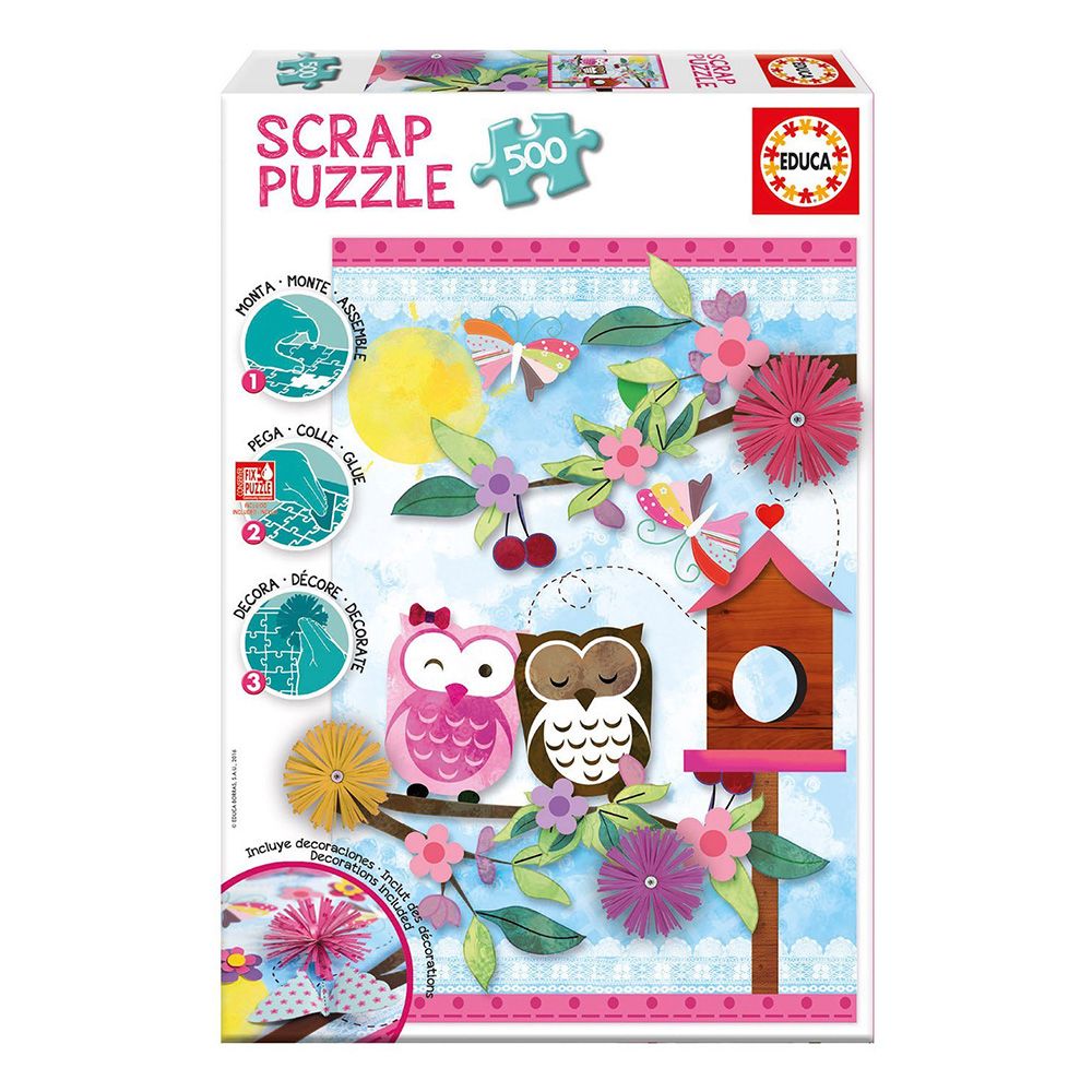 Educa, Пролет, пъзел с елементи за апликиране с 500 части
