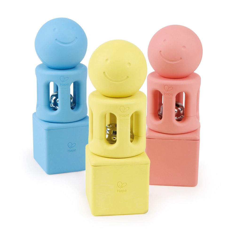 Hape, Бебешка дрънкалка с три геометрични фигурки