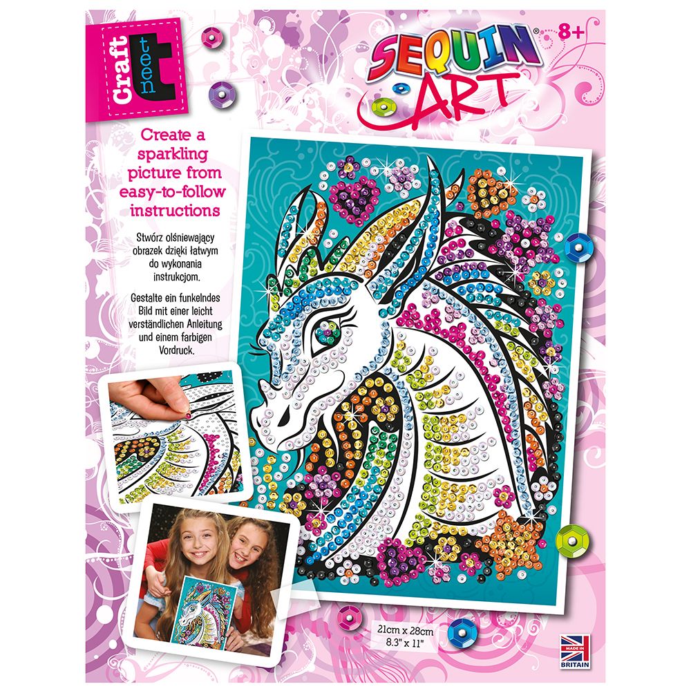 CRAFT TEEN, Изкуство с пайети,  Дракон, Sequin art