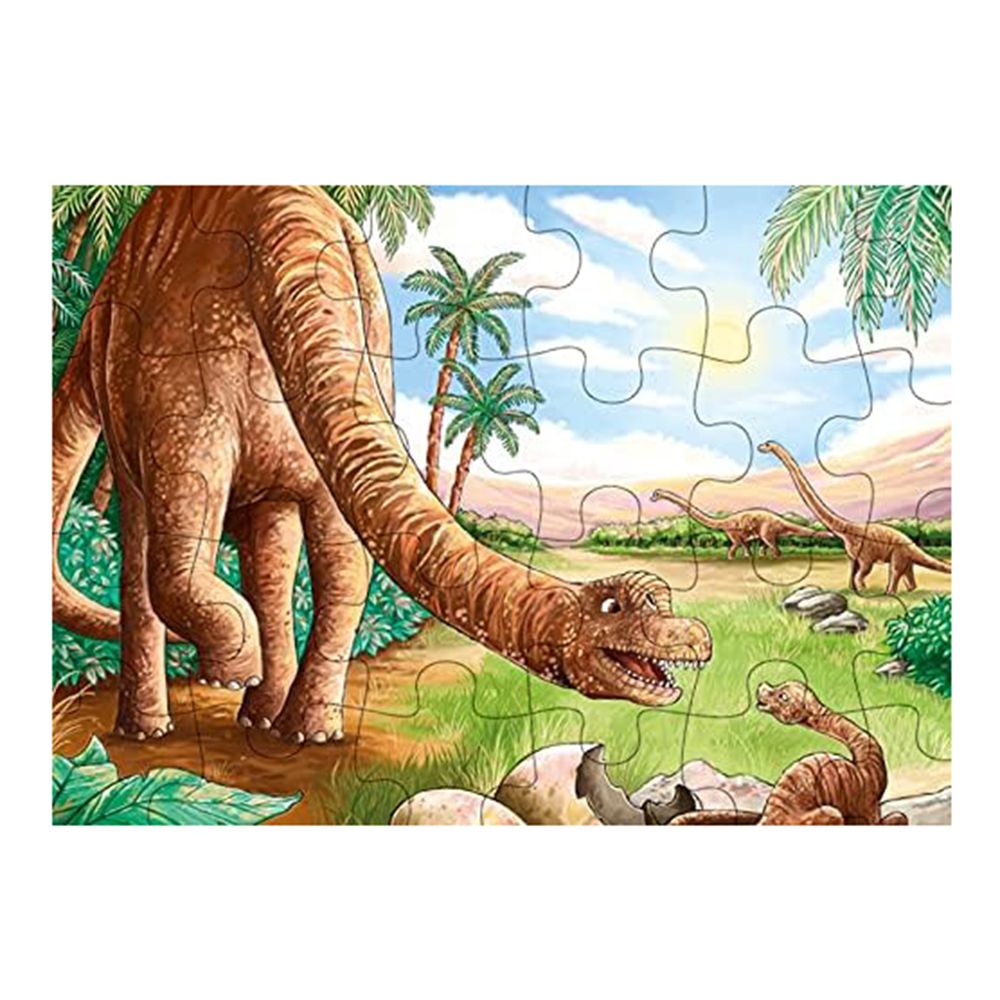 Мини дървен пъзел, Динозаври, 24 части, асортимент