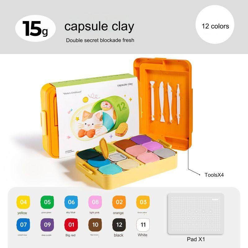 Комплект моделини с инструменти в кутия, 12 цвята