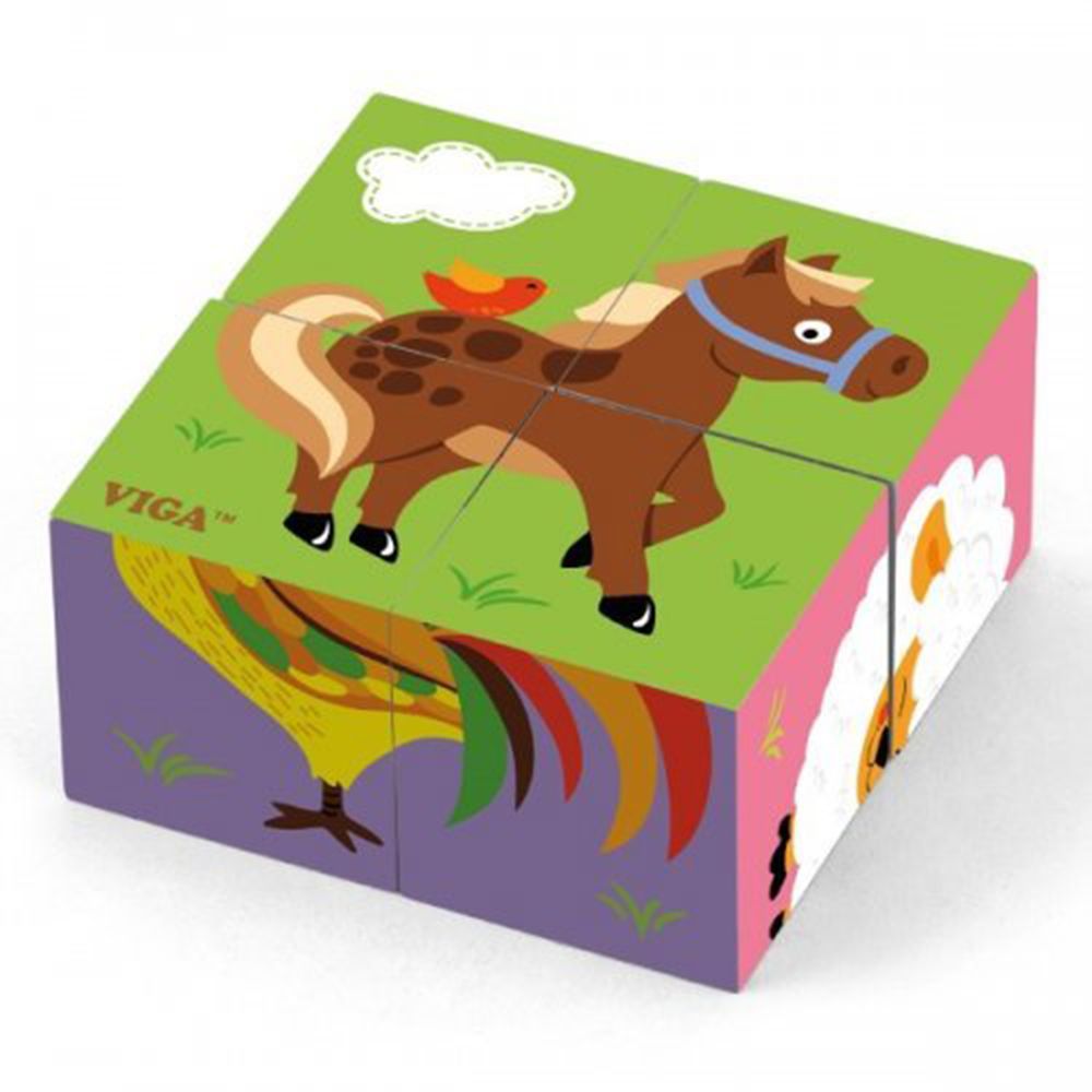 Viga toys, Дървени кубчета, Ферма