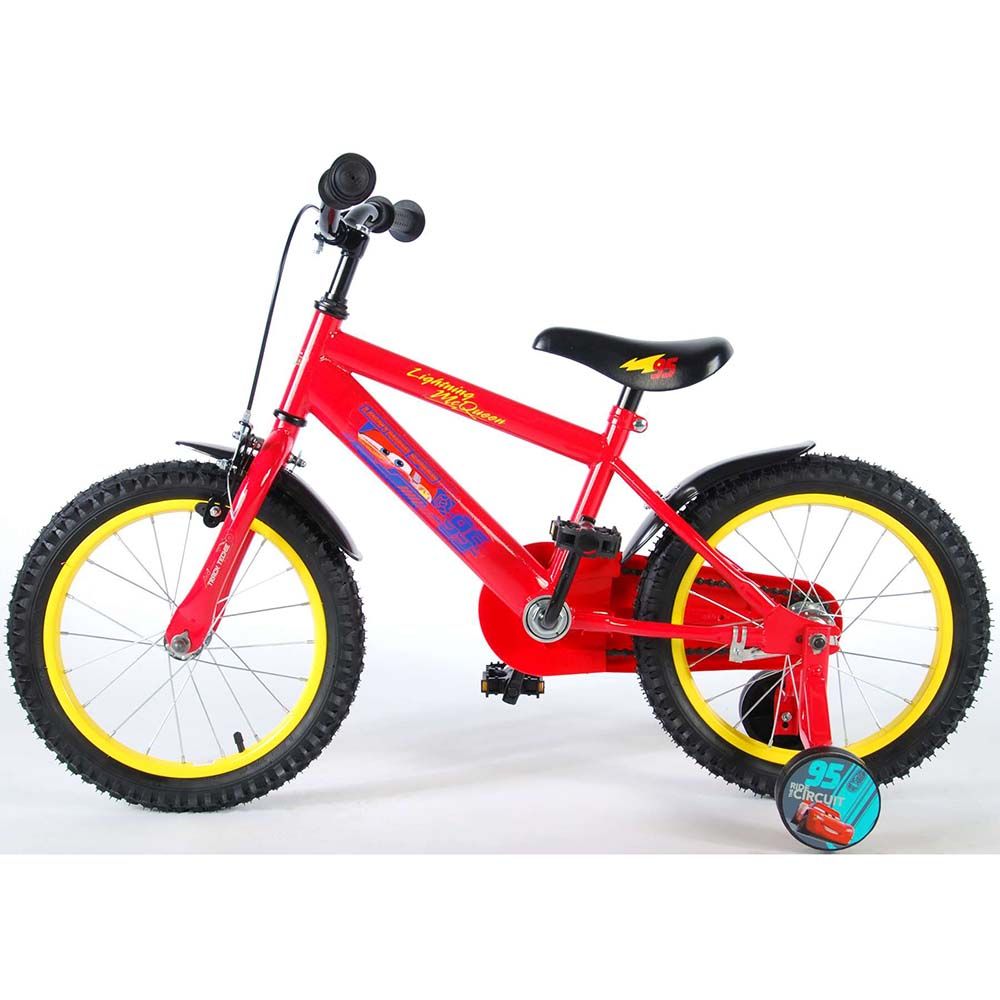 Детски велосипед, Disney Cars 3, с помощни колела, 16 инча