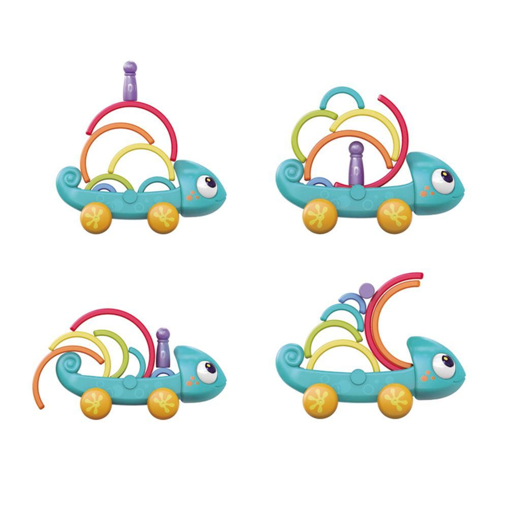 Бебешка играчка за дърпане, 2 в 1, Хамелеон