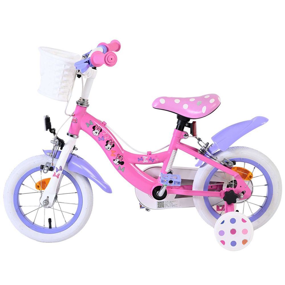 Детски велосипед с помощни колела, Мини Маус,12 инча
