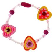 Дървена гривна с мъниста, Сърца