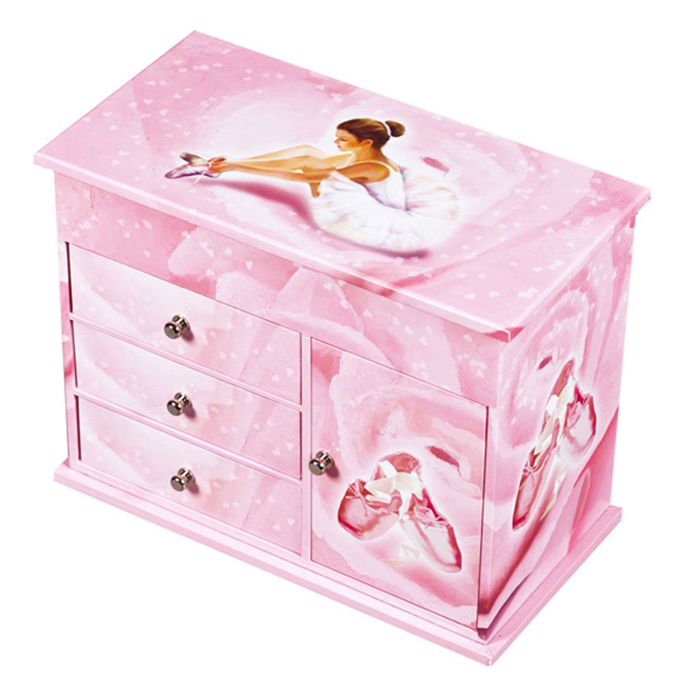 Музикална кутия за бижута с чекмеджета, Балерина